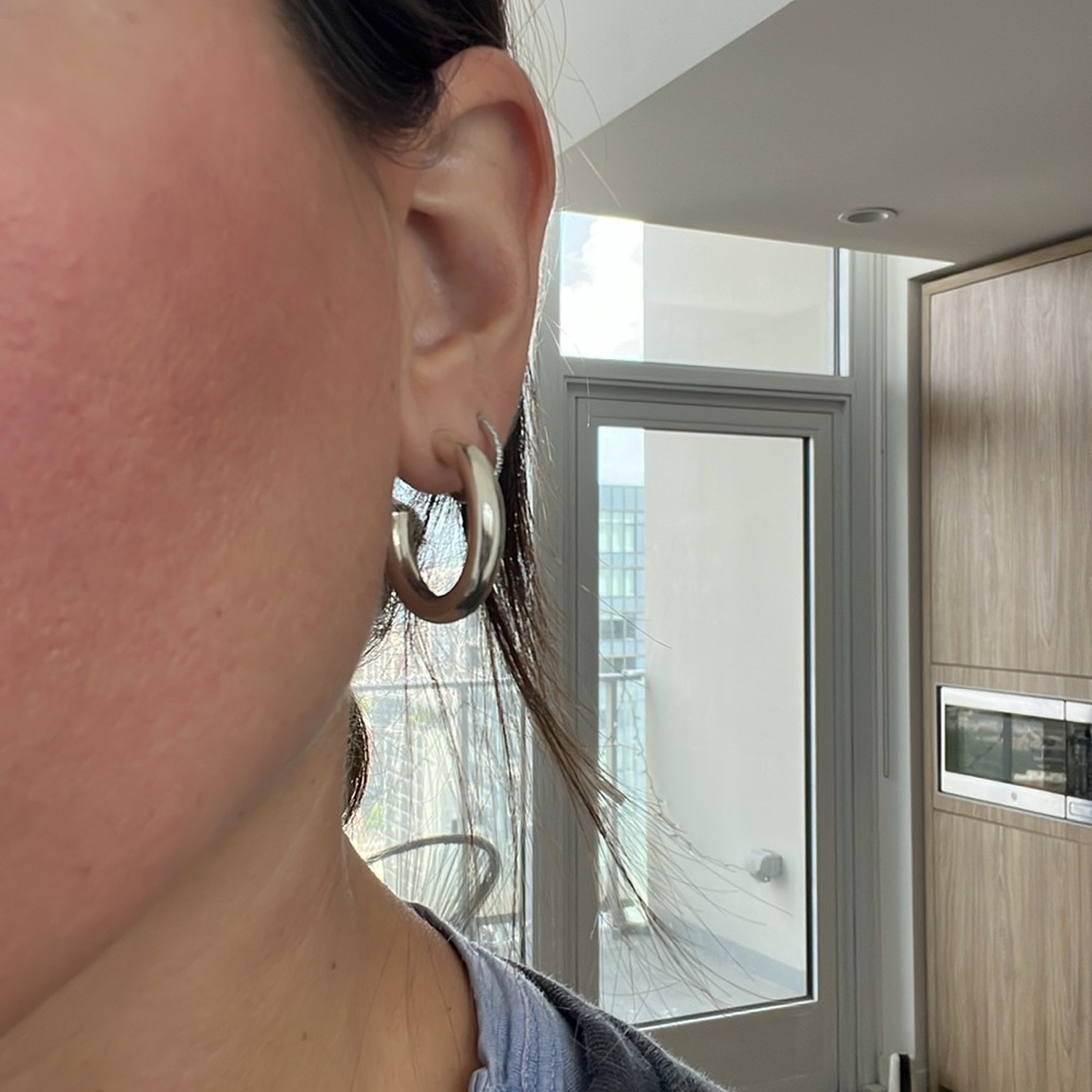 Sophie Buhai Small Everday Hoops - Sterling - Picture 7 of 15